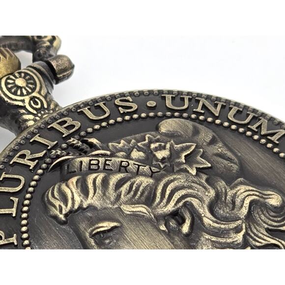 Morgan Silver Half Dollar Watch – Vintage Bronze Liberty Coin, Collector Gift - Picture 5 of 10